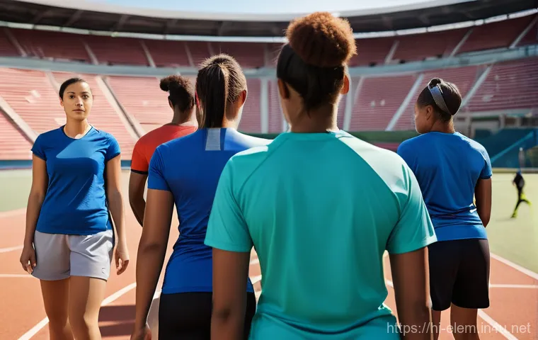 체육대회 및 운동회 준비 - **Prompt:** A dynamic scene depicting diverse participants, male and female, of various ages, engage...